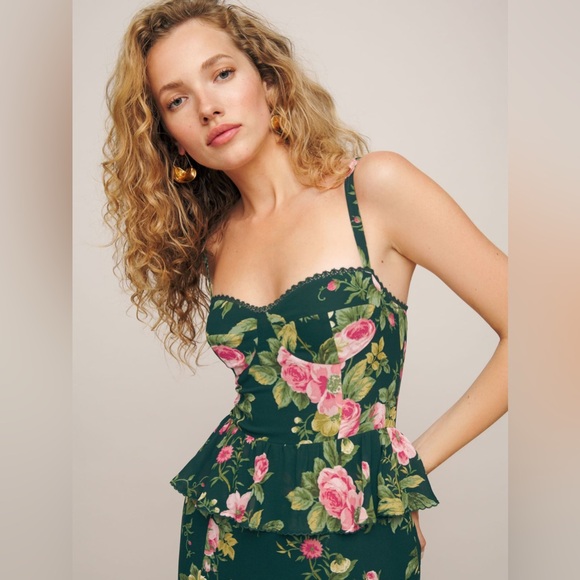 NWT Reformation Felda Dress Belvedere Green Floral sz4 - Picture 5 of 13